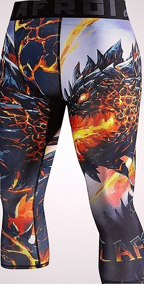 Gr. 3XL LAFROI Herren Combat Compression Fit 3/4 Tights Leggings | Wings CPE76