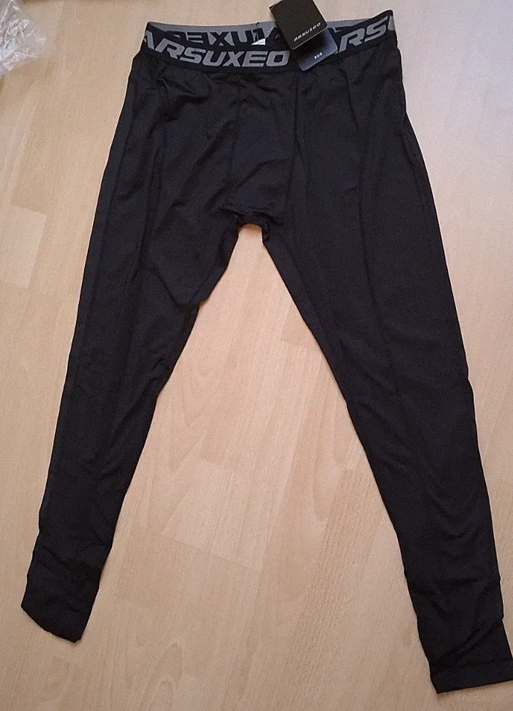 Gr. L lange Laufhose Sporthose Stretch!!! ARSUXEO Herren, schwarz, Maße im Text