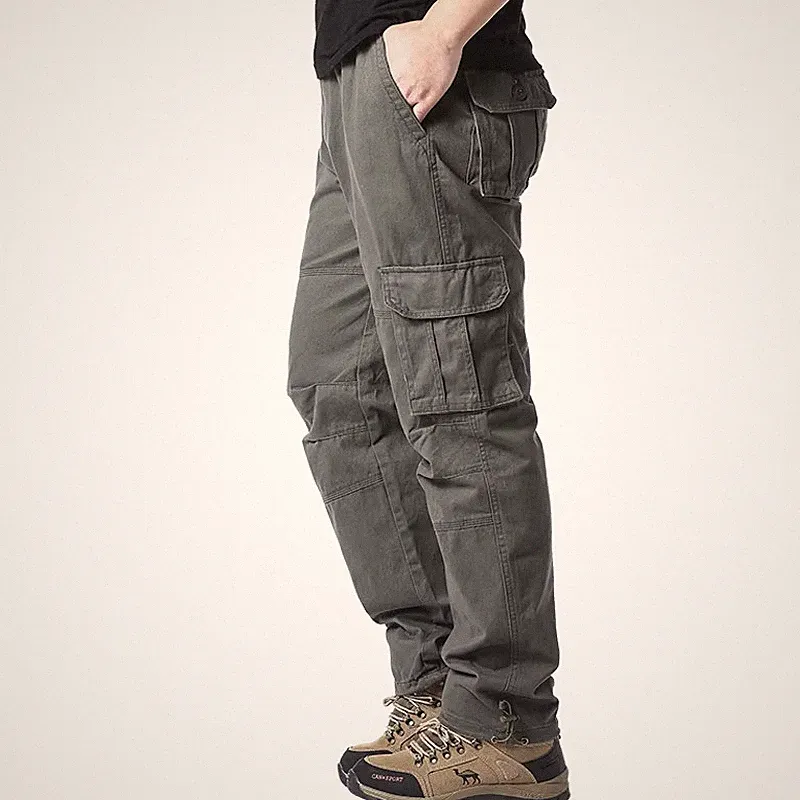 Große Tasche lose Latzhose Herren Outdoor Sport Jogging taktische Hose Gummizug