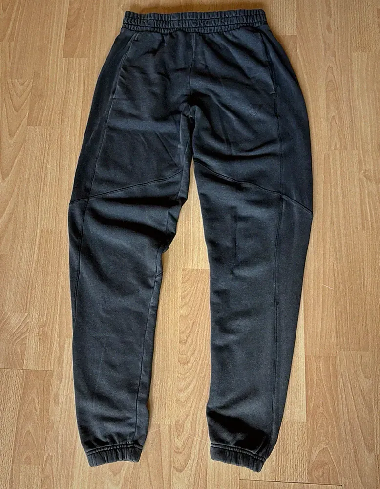 Gymshark Herren Jogginghose S Schwarz Fleece, Kordelzug, Taschen, Tapered