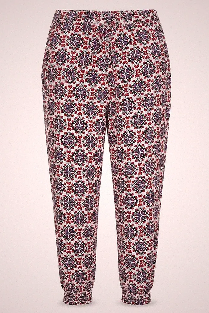 H&M Damen Jogginghose Größe 10 Lila Argyle/Diamant Stretchbund L25