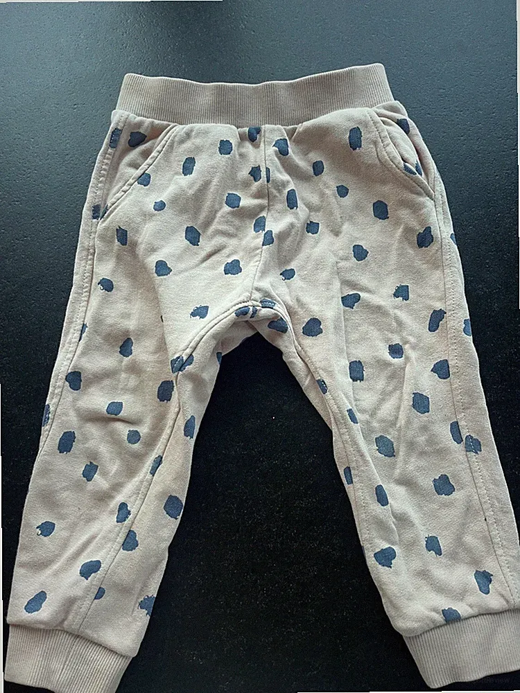 H&M Jogginghose 92 Pumphose gepunktet weiß rosa Hose
