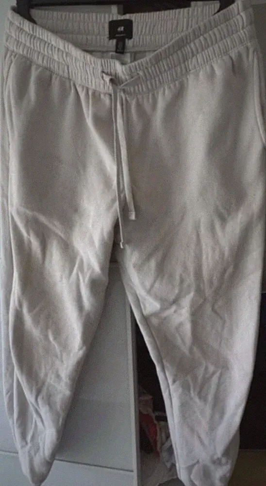H&M Weiße Jogginghose Sweatpants Regular Fit Gr. L