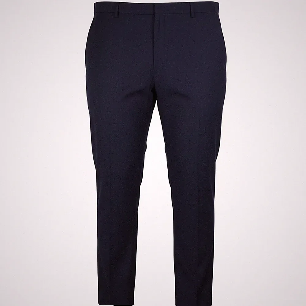 HACKETT Herren Hose W46 Dunkelblau Wolle Regular Fit