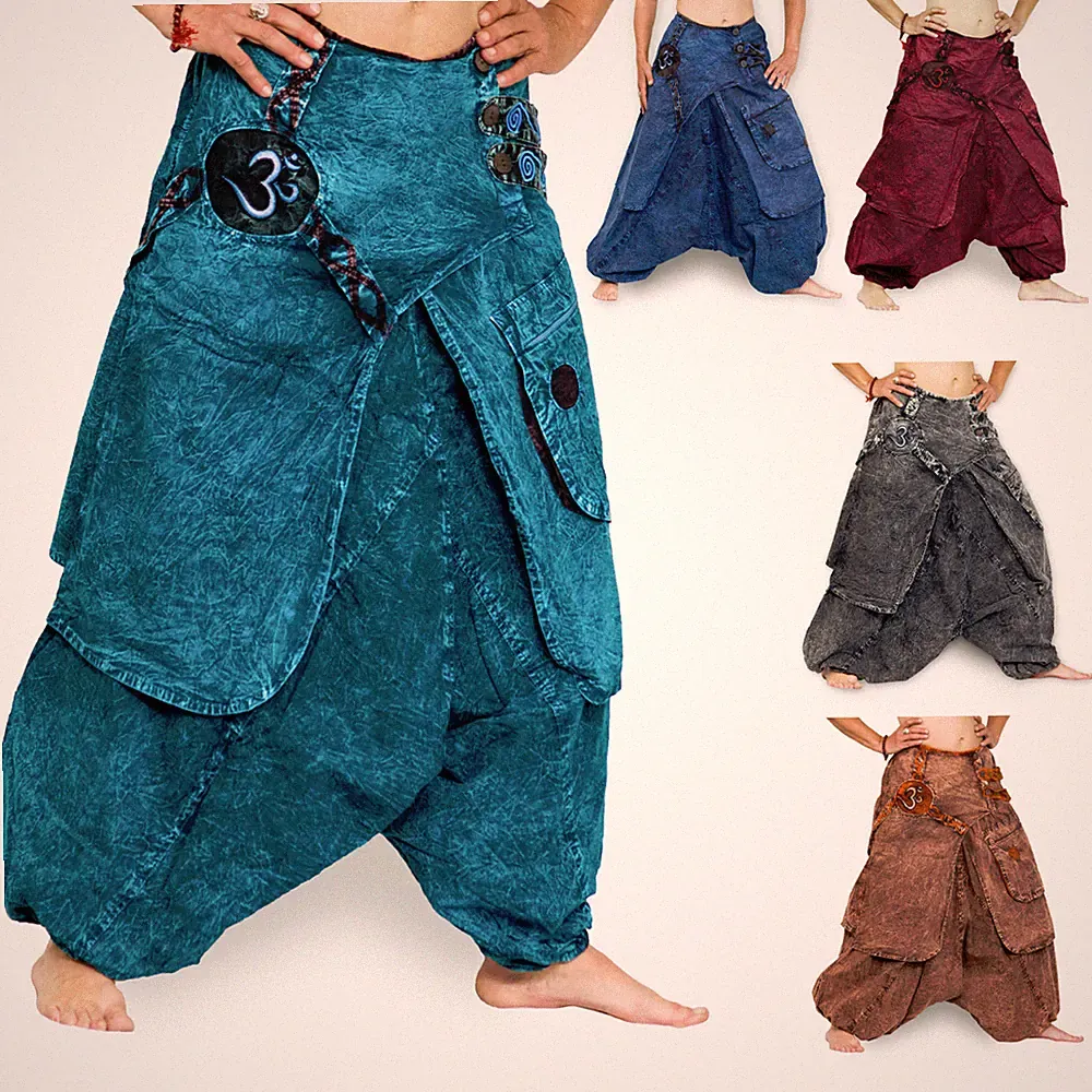 Haremshose Goa Hose Pumphose Aladin-Hose Ballonhose Yoga Damen Herren OM Relaxed