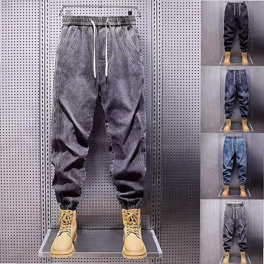 Haremshose Herren Daily Wear elastischer Bund Polyester Cargo Jogginghose