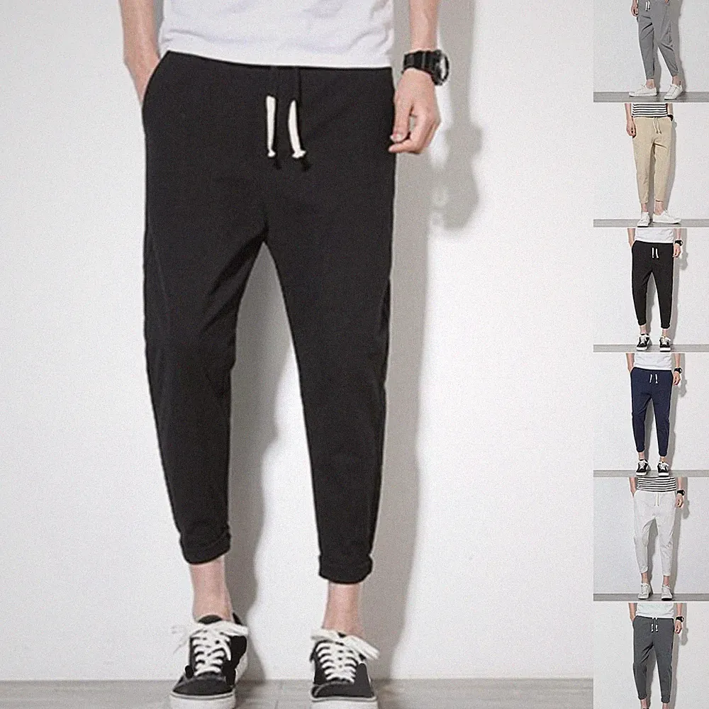 Haremshose Herren Jogginghose Gummibund Einfarbig Design für FREIZEIT Bequem