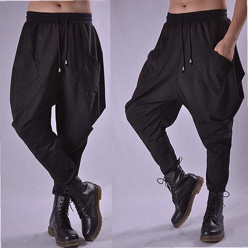 Haremshose Niedriger Schritt Joggen Hip Hop Baggy Slim Fit Jogginghose Mit