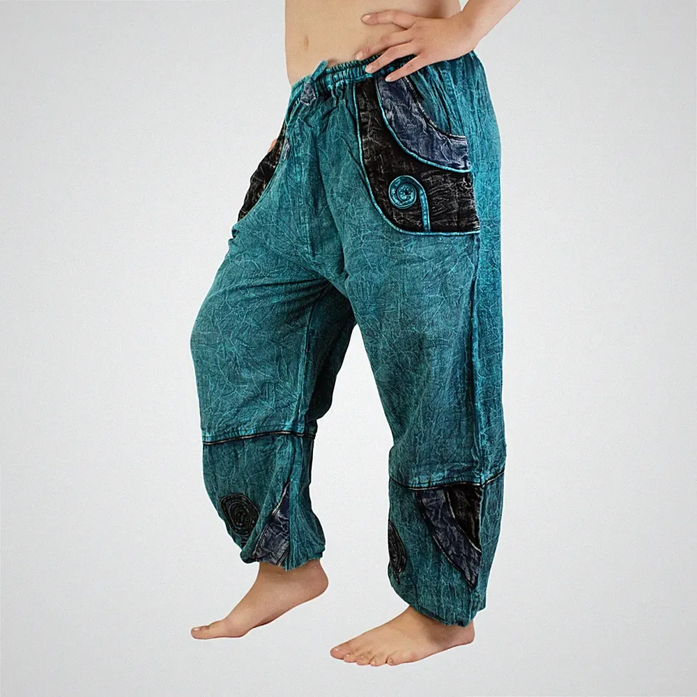 Haremshose Pumphose Aladin Pluder Goa Yoga Hose Pants Batik Damen Herren Spirale