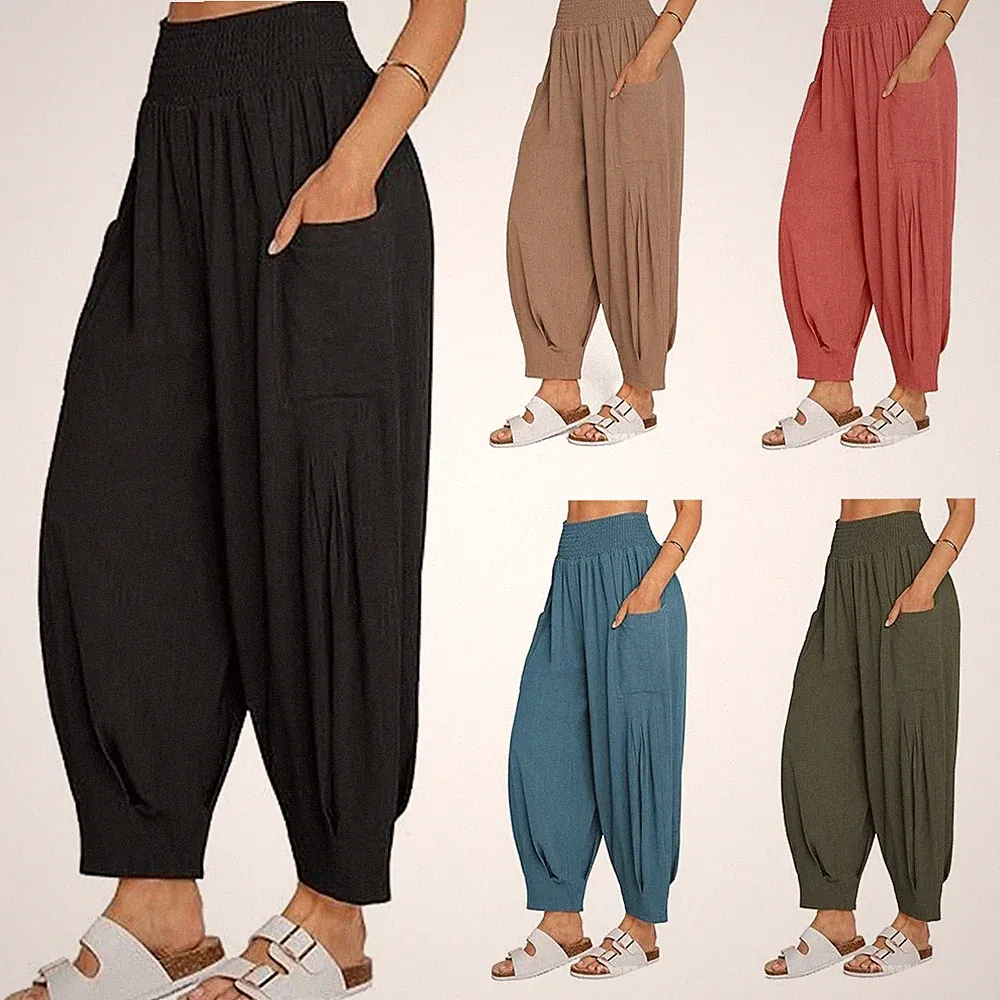Haremshose Pumphose Aladinhose Pluder Baggy Goa Ballon Yoga Hose Damen Herren DE