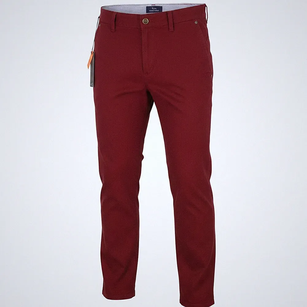 HARMONT & BLAINE Herren Chino Hose Narrot Fit Zip Reißverschluss W37 Rot