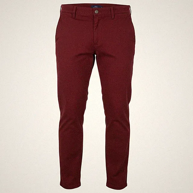 HARMONT & BLAINE Herren Chino Hose W36 Schmal Zip Fly Burgunder