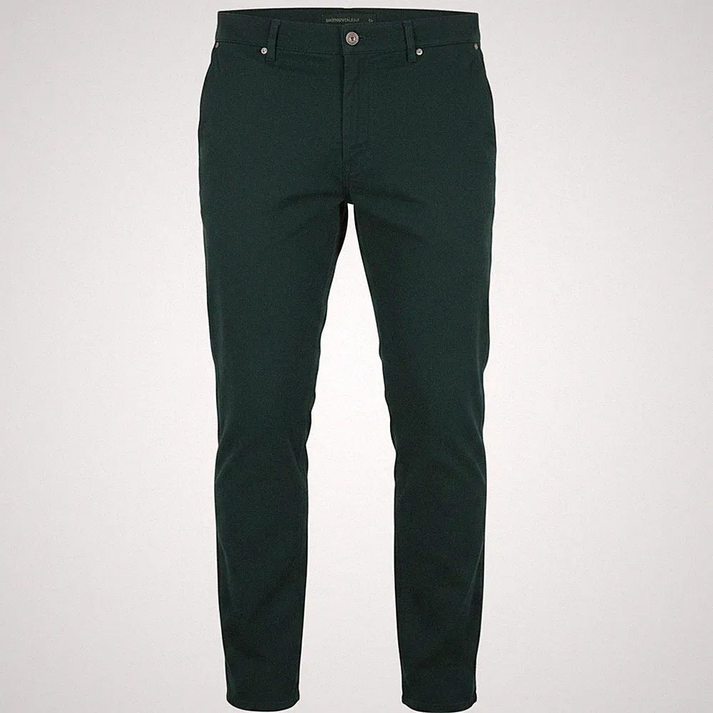 HARMONT & BLAINE Herren Chino Hose W40 Grün Regular Fit Reißverschluss