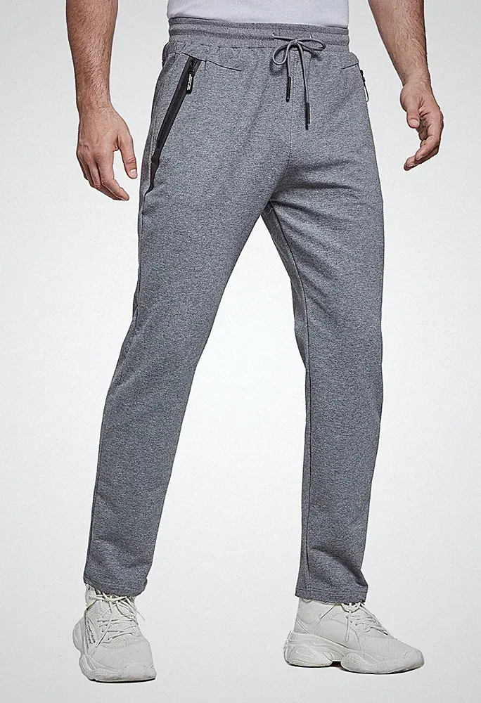 HCSS Herren Jogginghose Trainingshose Männer für Laufen Sport Lounge offener Saum Cotto