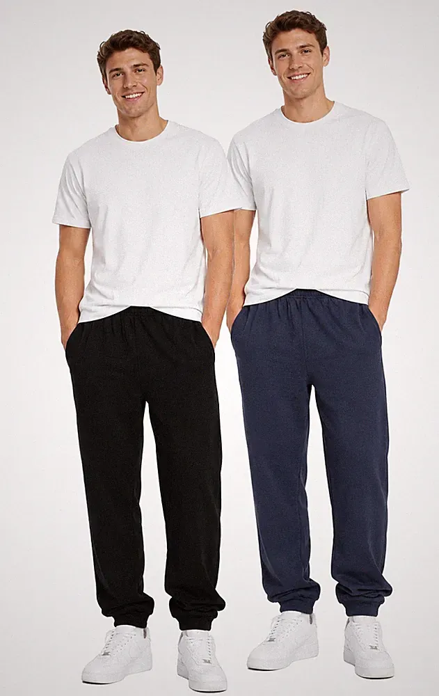 Herbold Herren Jogginghose weicher Sweat Blau Schwarz