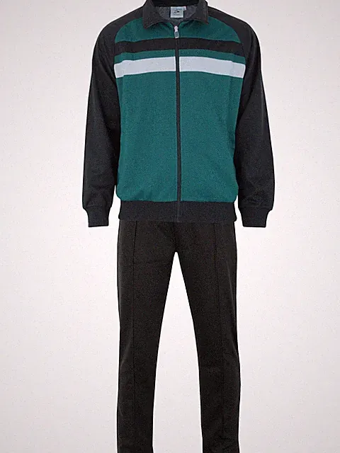 Herbold Sportswear Trainingsanzug Jogginganzug Normal u. Kurzgrößen grün-schwarz