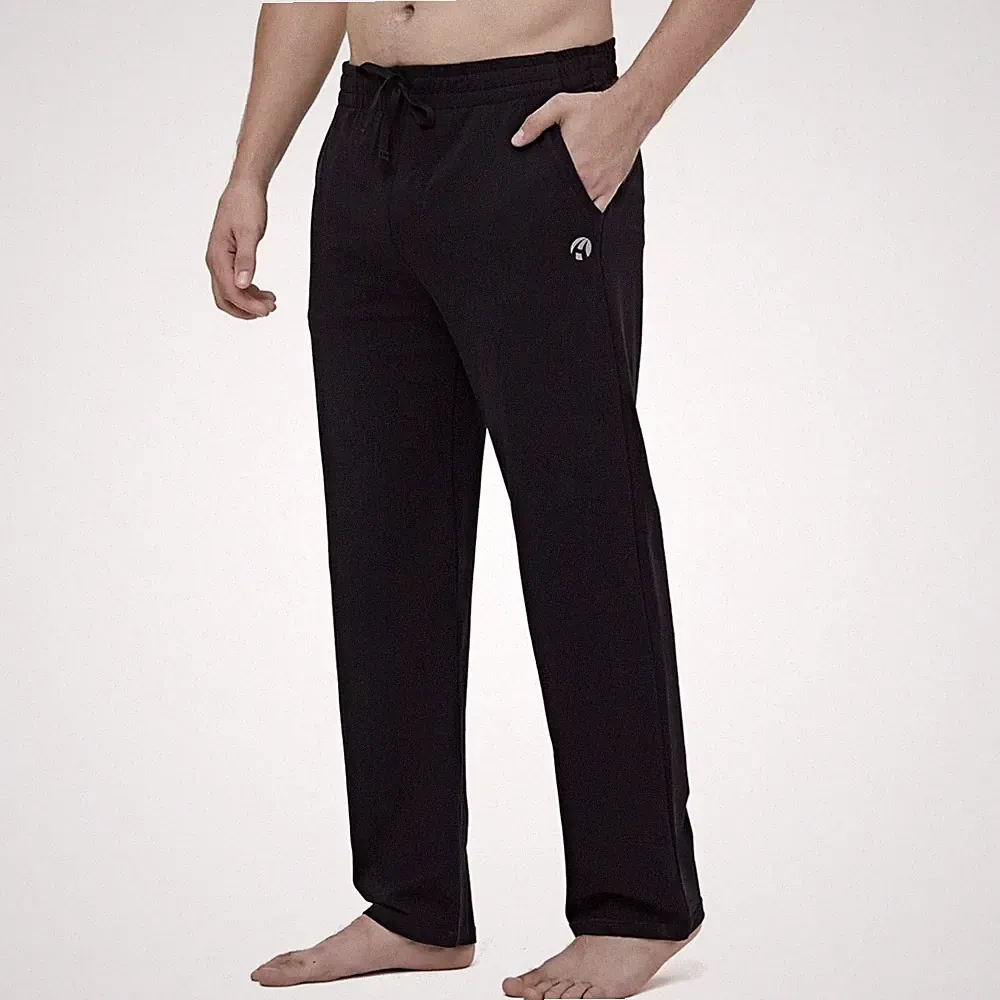 Heren Jogginghose Baumwolle Sweathose Lange Sporthose mit Taschen für Yoga un...