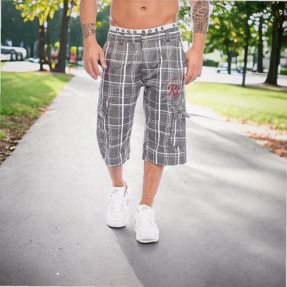 Herren 3/4 Bermuda Cargo Capri-Hose kurze Hose Herren-Shorts knielang Gr M-8XL