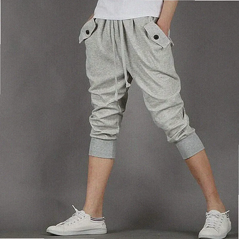 Herren Abgeschnitten Jogginghose Taschen Hosen-Capri Joggen Fitnessstudio