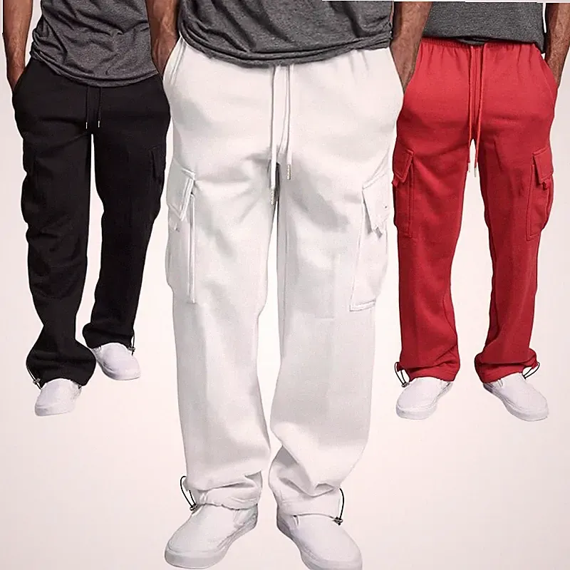 Herren Alltagsmode Sportlich Joggerhose Trainingshose Wide-legs Lockere Beqeum