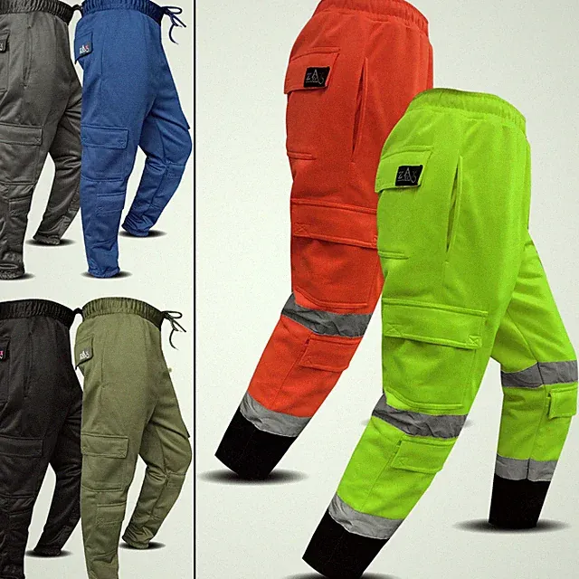Herren Arbeitshose Mechaniker Cargo Fleece Jogginghose Hose Kniepolstertaschen 32-48