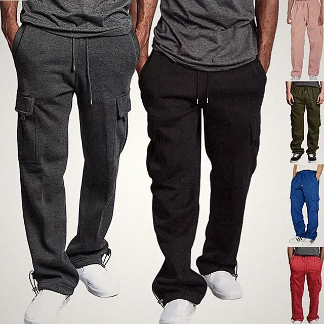Herren Arbeitshose mit mehreren Taschen Freizeithose Locker Sport-Laufhose Mode