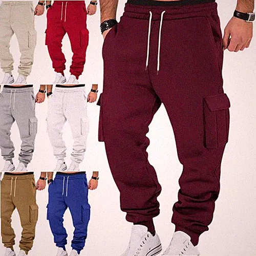 Herren Arbeitshose Sport Jogginghose mit Multi Tasche und Kordelzug Freizeithose