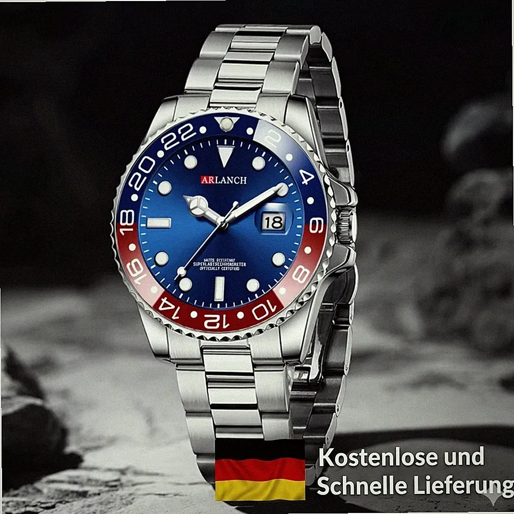 Herren Armbanduhr mit Datum Männer Uhren Luxusuhr Sportuhr Wasserdicht Uhr + Box
