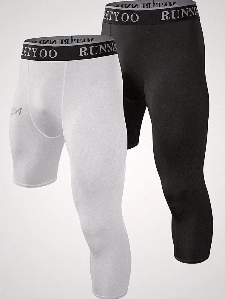 Herren Athletic One Leg Kompression 3/4 Strumpfhose Basketball Basisschicht Hose