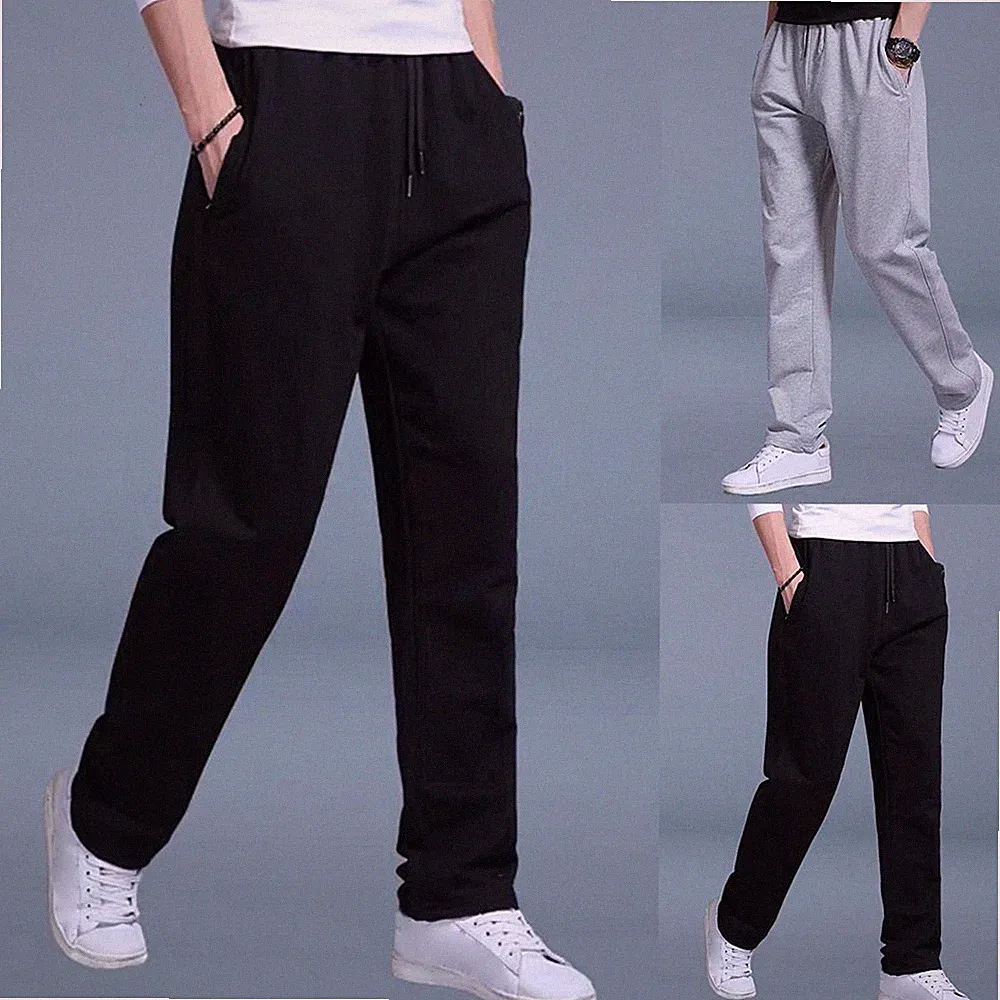 Herren Atmungsaktiv Loose Fit Jogginghose Sweatpants Gerader Schnitt Gym Laufen