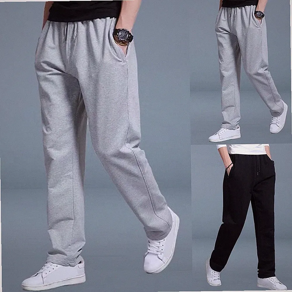 Herren Atmungsaktiv Loose Fit Jogginghose Sweatpants Gerader Schnitt Gym Laufen