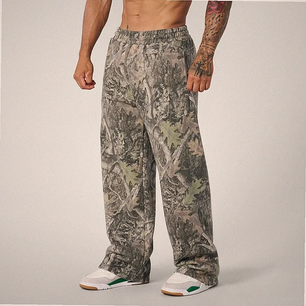 Herren Baggy Camouflage Grafikdruck Jogginghose Training sportlich weites Bein