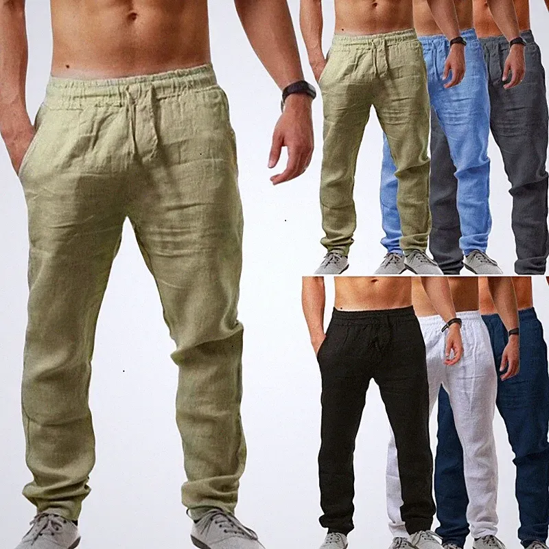 Herren Basic Kordelzug Sporthosen Elastische Sweatpants Jogginghose Beqeum
