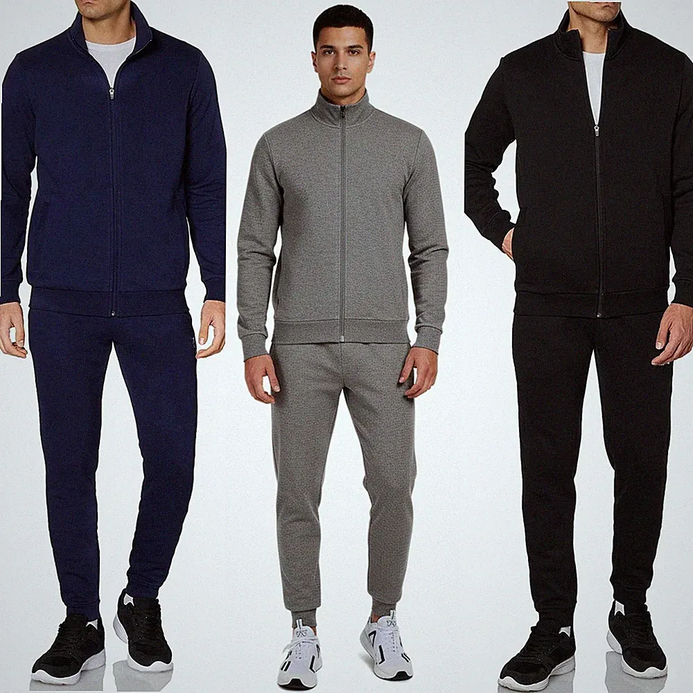 Herren Baumwoll Winter Sportanzug Overall Sport Fitness Sweatshirt