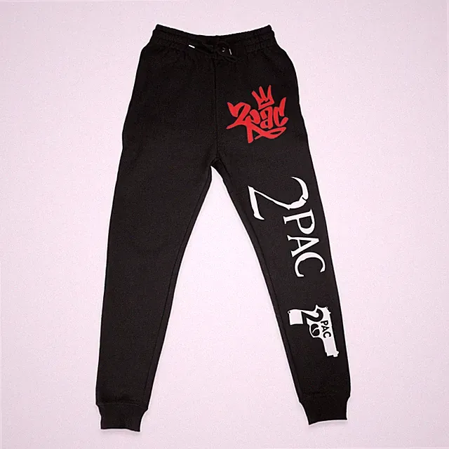 Herren Baumwolle Jogginghose 2pac Hip Hop Face tupac Shakur Black Body Biggi New