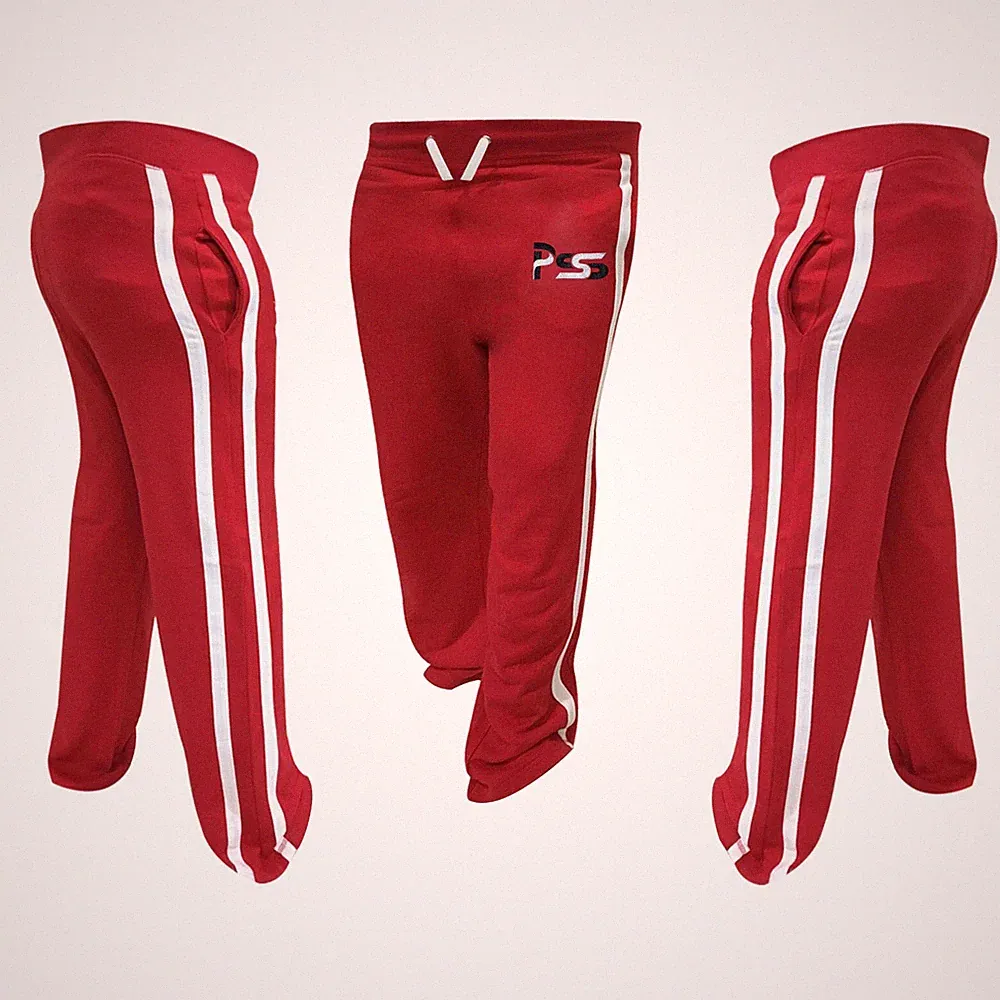 Herren Baumwolle Jogginghose Fleece Jogging Hose Trainingsanzug Mma Rot 703