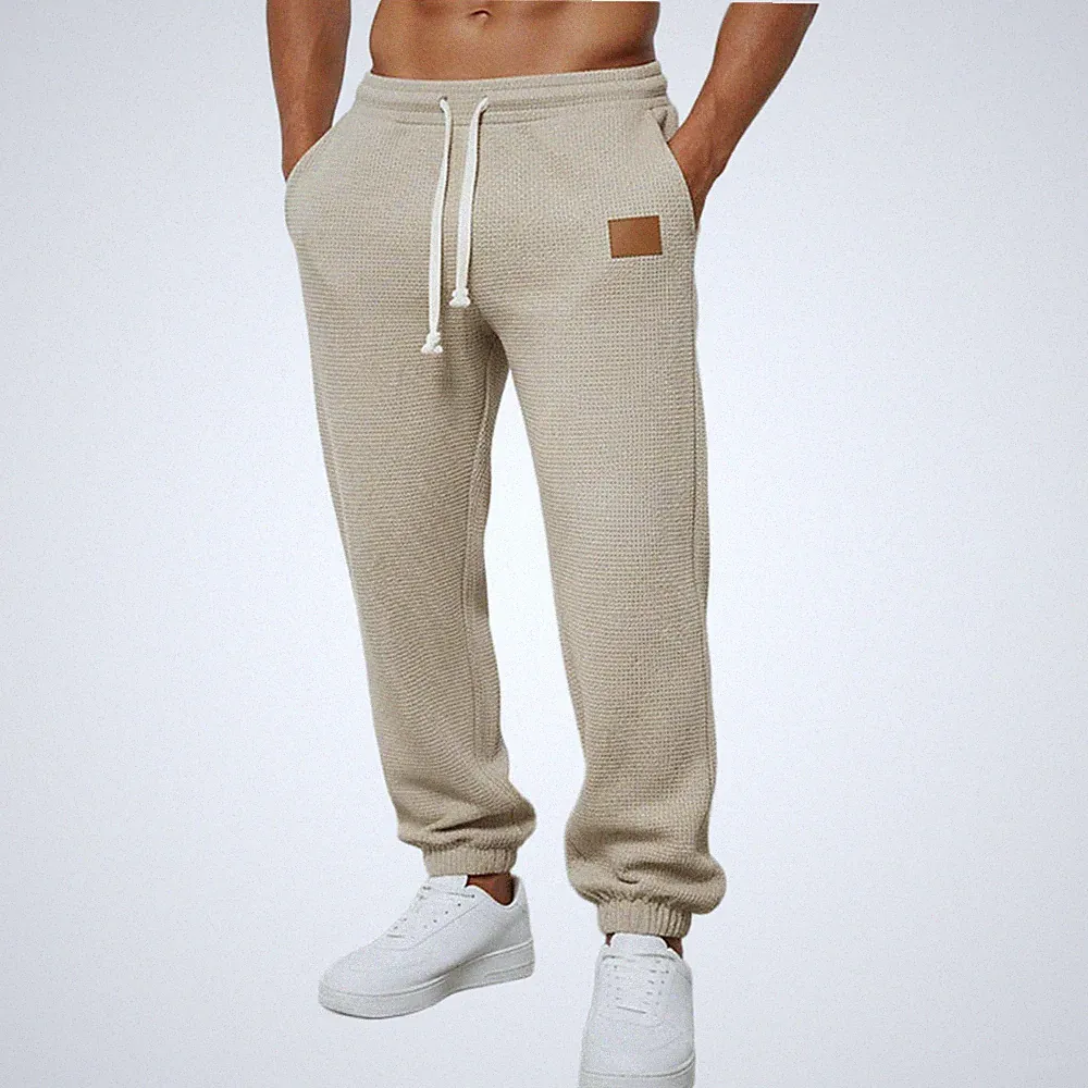 Herren Baumwolle Polyester Jogginghose für Slim Fit Elastische Taille Freizeitk