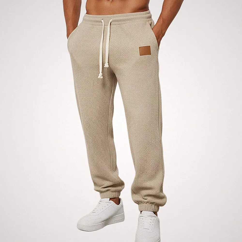 Herren Baumwolle Polyester Jogginghose für Slim Fit Elastische Taille Freizeitk