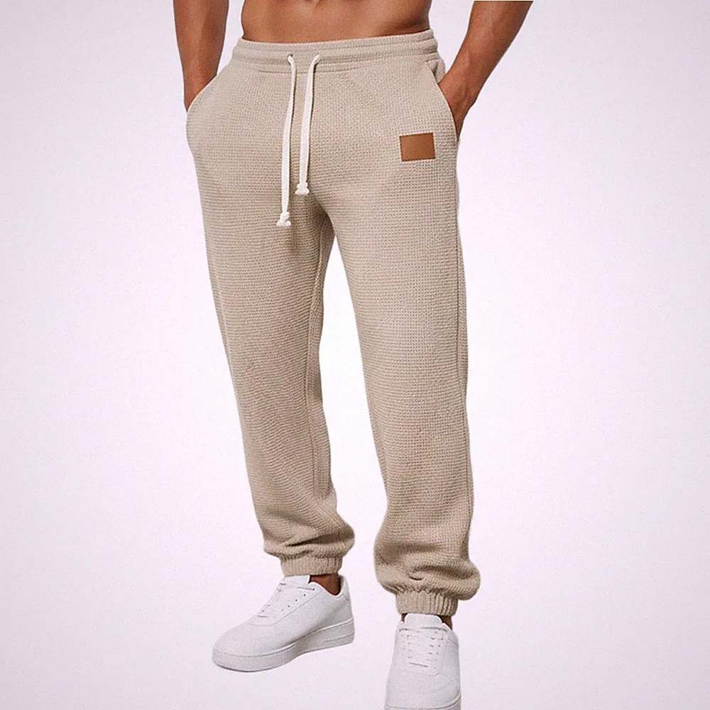 Herren Baumwolle Polyester Jogginghose für Slim Fit Elastische Taille Freizeitk