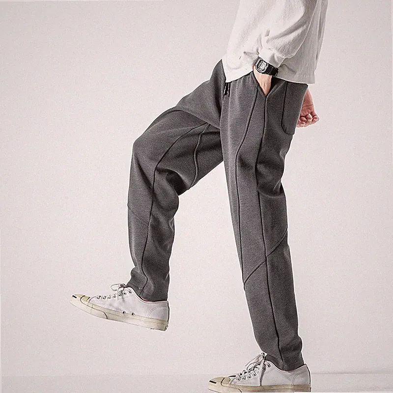 Herren Baumwollmischung Tapered Hem Hosen Freizeit Jogginghosen Sporthosen