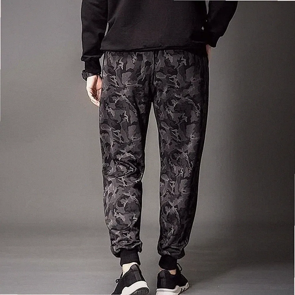 Herren Beiläufig Camo Gedruckt Elastische Taille Kordelzug Jogger Jogginghose