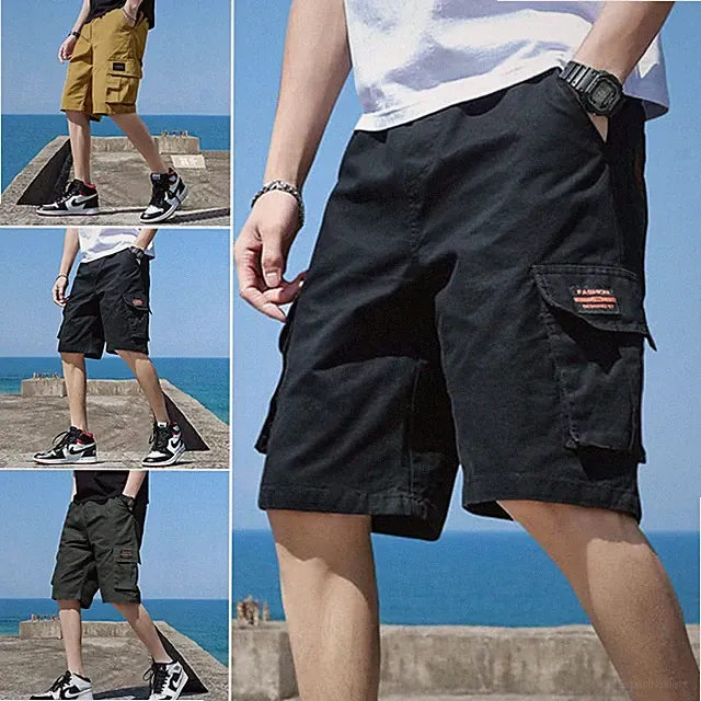 Herren Bermuda Kurzhose Jogging Sporthose Kurze Cargohose Freizeitshorts locker