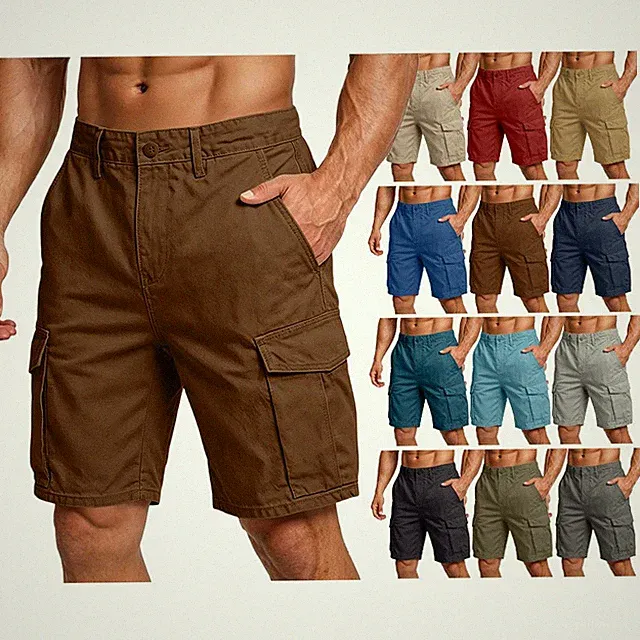 Herren Bermuda Kurzhose Short Jogging Sporthose Polyester Cargo Hose Freizeit