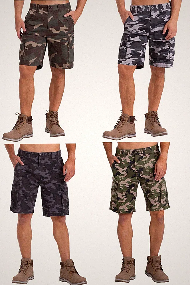 Herren Camouflage Cargo Shorts Baumwolle Combat KurzHose Bermuda Arbeitskleidung