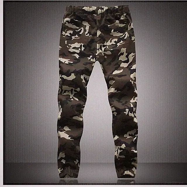 Herren Camouflage Jogginghose Baumwolle Militär Cargohose Freizeit Harems Jogginghose