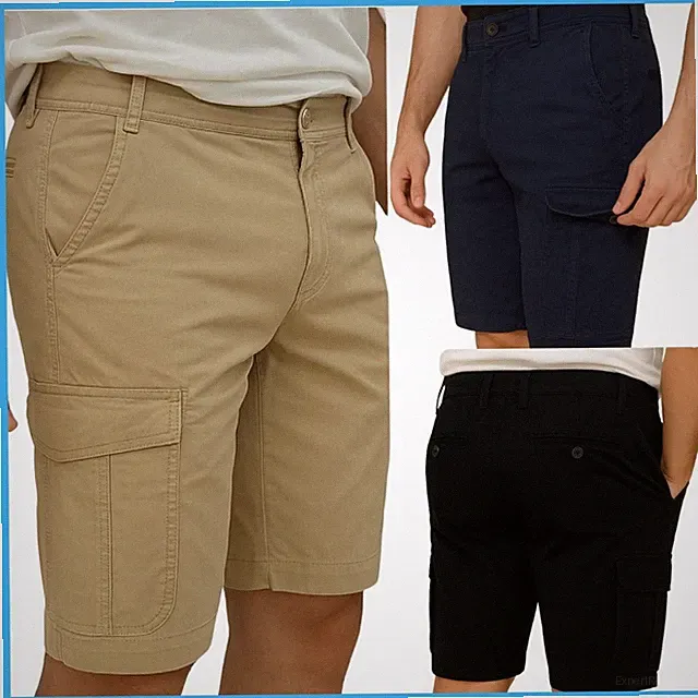Herren Cargo Bermuda Shorts Taschen Slim Fit Shorts 50
