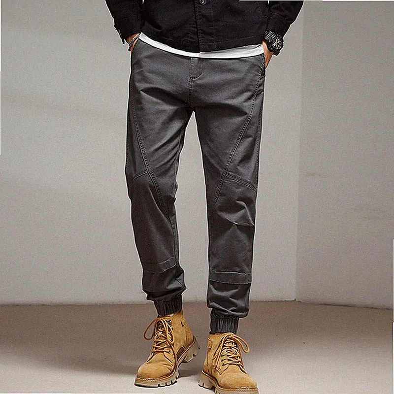 Herren Cargo Combat Chino Jogginghose Joggen Gummibund Konisch Hose Neu