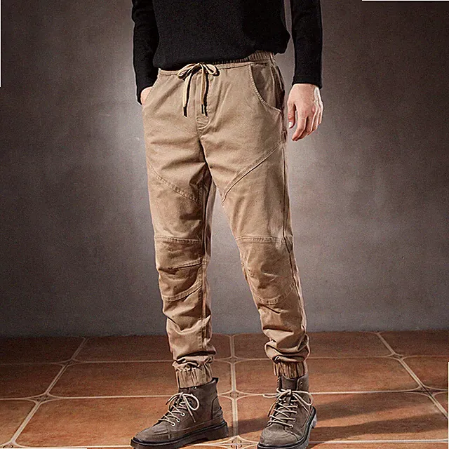 Herren Cargo Combat Hose Jogginghose Kordelzug Konisch Freizeit