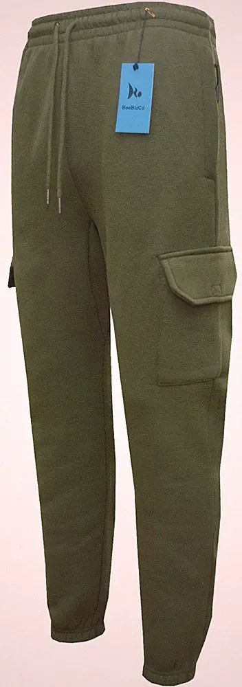 Herren Cargo Combat Jogginghose Uni Hose Jogger Gummizug Saum M - 3XL