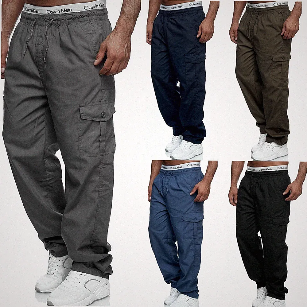 Herren Cargo Hose Outdoor Schlupfhose leichter Stoff Trekking Casual Freizeit D
